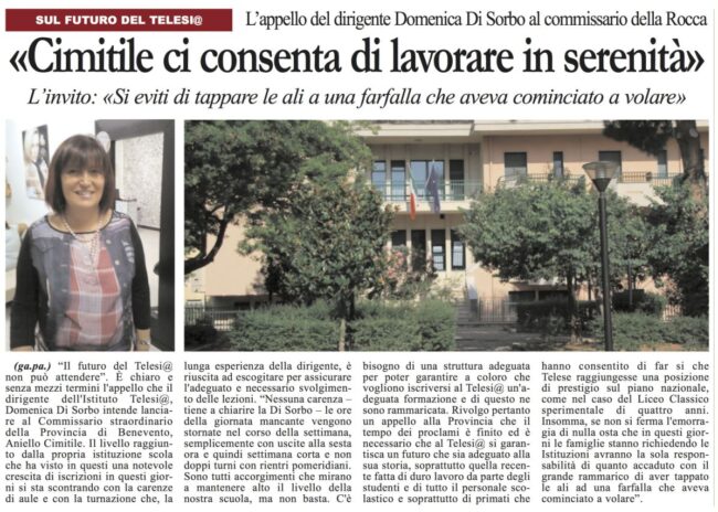 Il Sannio Telesi@2 Cimitile ci consenta di lavorare in serenità